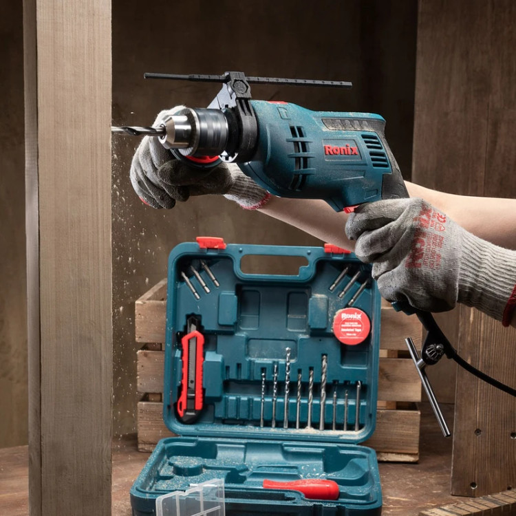 ست دریل چکشی رونیکس 33 پارچه مدل 0008RS با کیف حمل