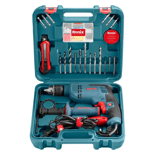ست دریل چکشی رونیکس 33 پارچه مدل 0008RS با کیف حمل