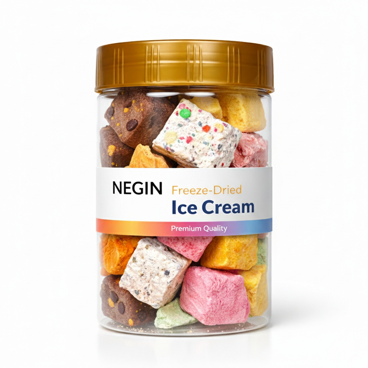 NEGIN 105g Freeze-Dried Ice Cream | 10 Flavor Mix | KitKat, Strawberry, Nutella & More | ORGANIC